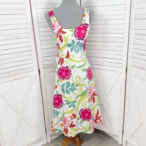 Spenser Jeremy Floral Dress Sleeveless Sundress Fit Flare White Multi 4